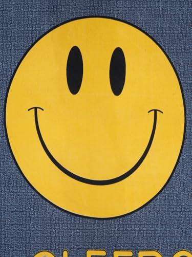Image of Fashion String Microfibre Yellow Smiley Corner Elastic Fitted Double Bedsheet (72x78 Inches) with 2 Pillow Covers