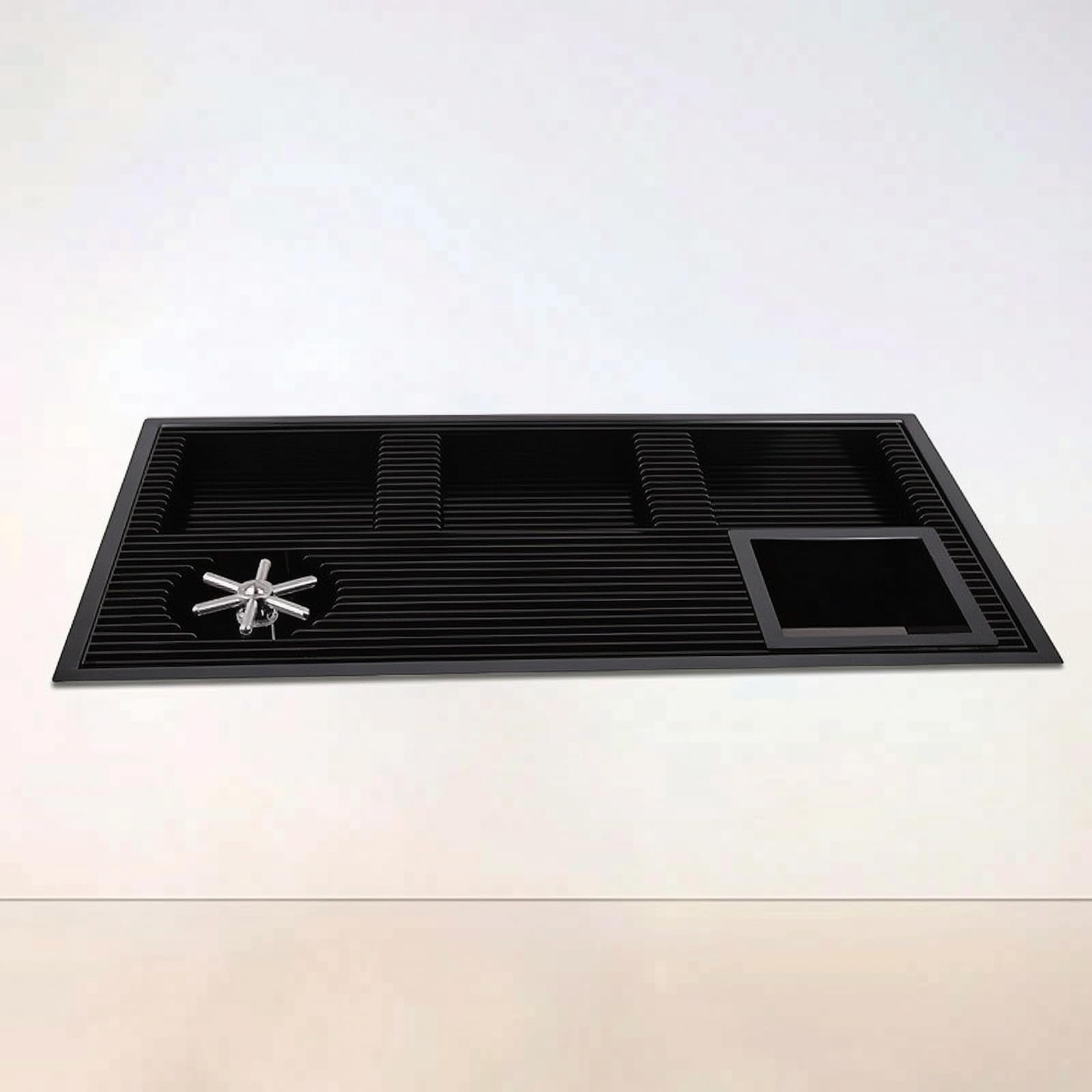 predolo Panel Goteo con Lavavasos Resistente Estación Multifunción para Bar con Enjuagador Versátil Enjuagadora Recipientes para Baristas, Cafeterías, Cocina, Acero