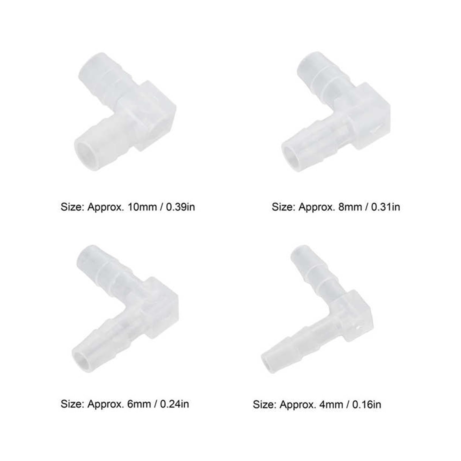 10Pcs Gomiti In Plastica Barb A 90 Gradi - Raccordi Per Tubi Da 8mm In PE Per Pompe E Silicone - Foto 3