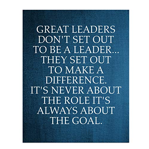 Leadership Quote Wall Art Print – Great Leaders Make a Difference Inspirational Leadership Poster,...
