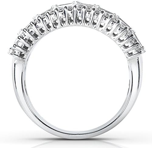 Kobelli Round and Baguette Cut Diamond Band 5/8 carat (ctw) in 14K White Gold