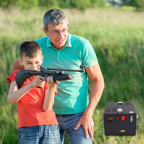 Miniatura 7 de Compresor de aire PCP, 4500Psi 30mpa 12V DC aceite sin agua bomba de alta presión compresor portátil PCP para pistola de aire y paintball