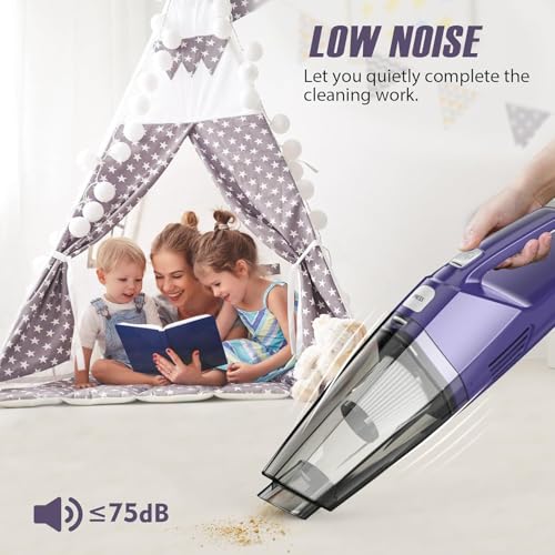 Image of Bossdan Handheld Vacuum Cordless - Car Vac Portable with 8KPA & Multi Accessories & Low Noise, Lightweight Hand Held Vacuum Cordless Rechargeable for Car /Home /Dust /Pet Hair, Mine Portable Vacuum