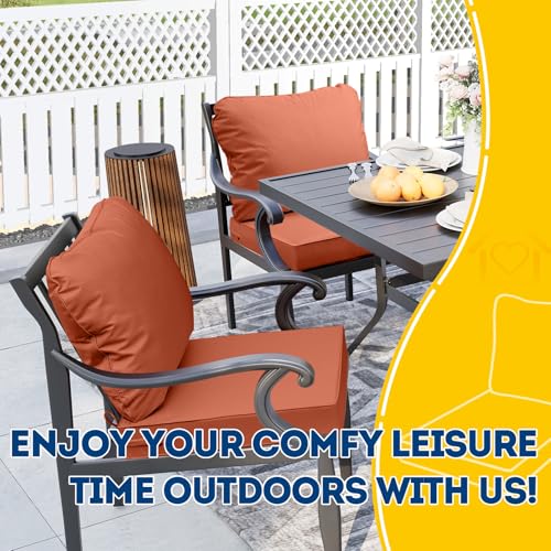 Image of AAAAAcessories Outdoor Seat Cushions for Chairs, Fade-Resistant, Waterproof Patio Furniture Replacement Cushions, 22 inch x 22 inch x 3 inch + 22 inch x 17 inch, Rust