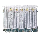 EQEQE Sheer Window Curtain,Window Curtains,Sheer Cafe Curtain Valances Vintage Lace Floral Embroidered Sheer Short Curtain 1 Pcs,White(135cm x 120cm/53'*47')