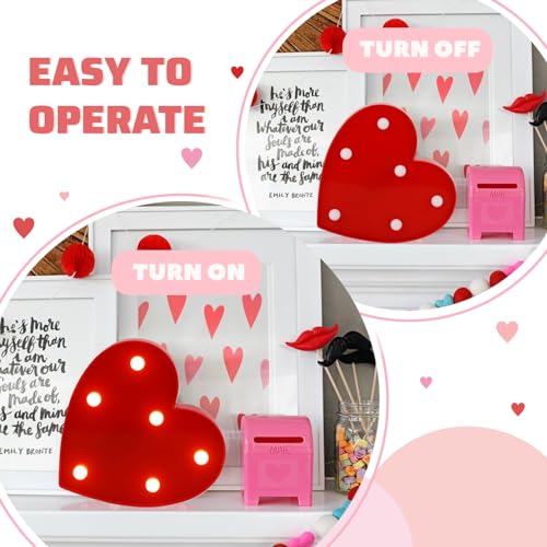 Image of LED Letter Lights Pink Glitter Marquee Letters Light Up Alphabet Letters Sign Battery Powered for Home Party Decoration Night Bar Wedding Birthday Christmas Lamp Girls Gift-red heart