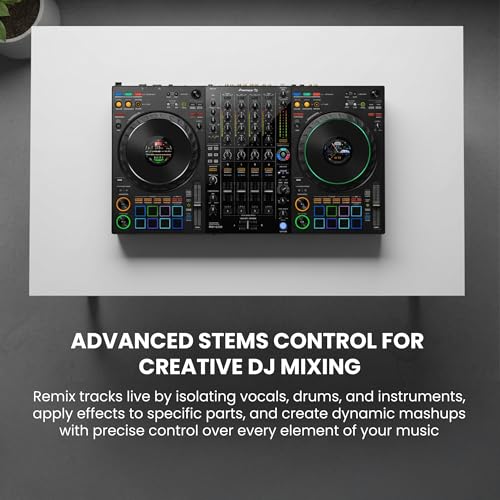 Image of Pioneer DJ DDJ-FLX10 4-Channel Professional DJ Controller - Black Bundle with Carrying Case, HDJ-CUE1 Headphones, XLR Cable, and Austin Bazaar Polishing Cloth