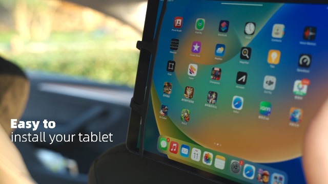 Support Tablette Voiture Lamicall Pour Appuie-tête - Clip Silicone Large, Rotation 360° - Compatible IPad, Smartphones 6.1-13"