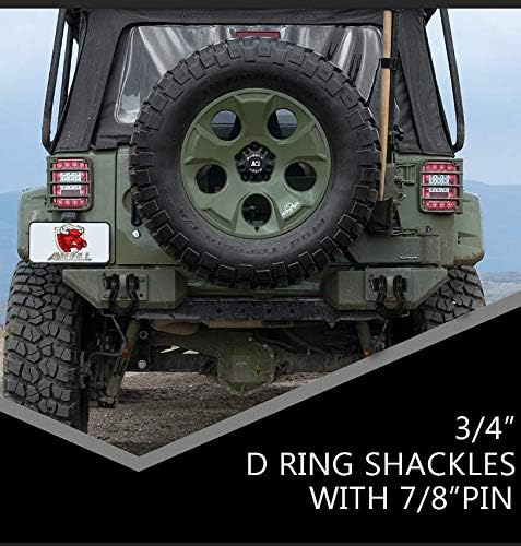 Shackles 3/4 Inch D Ring Shackle (2 Pack) 45,000lb Break Strength with 7/8 Inch Pin, Isolator and Washer Kits for Use with Tow Strap, Winch, Off-Road Jeep Truck Vehicle Recovery, Black - Image 8