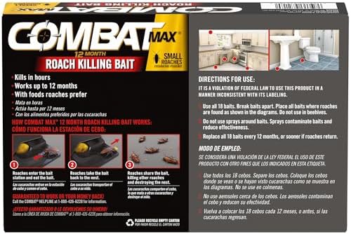 Combat Max 12 Month Roach Killing Bait, Small Roaches, Kill Nest, 18 Count - View 8