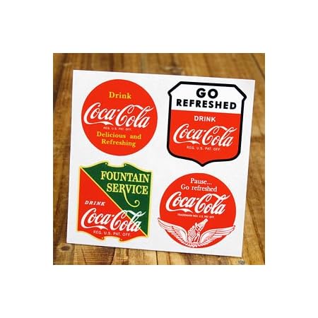 Amazon コカコーラ ステッカーセット 4pセット Sc Ccba17 Lfs ステッカー デカール 車 バイク