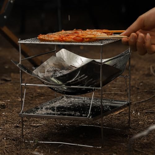 Poêle à bois portable et léger avec gril pliant pour camping - 4