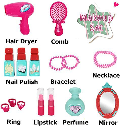 TOYVELLY 3 in 1 Cosmetic and Beauty Salon Toy Set with Handy Gift Set 21 Pieces (Multicolour) 2