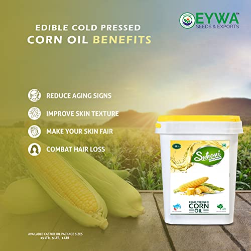 Image of Eywa Seeds & Exports Pvt Ltd Organic Corn Oil (1 Liter) Cold Pressed /Wood Pressed Oil | Corn /Makkai Kachi Ghani Oil /Tel(Suhani)