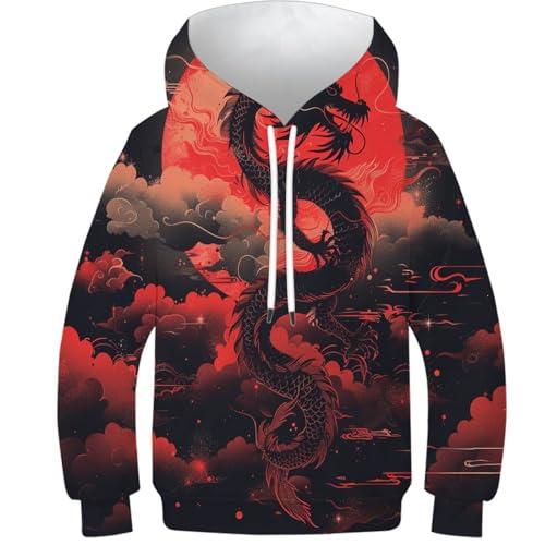 Sweat à capuche dragon 3D idéal pour les sorties d'hiver en famille