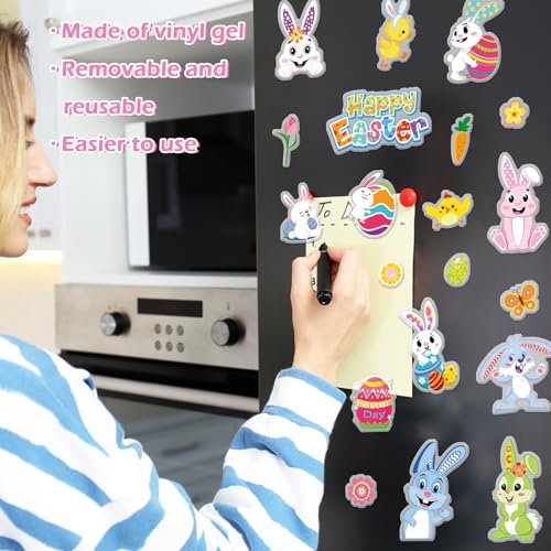 20 Piezas Adhesivos de Gel para Ventana Tema Pascua miniatura 4