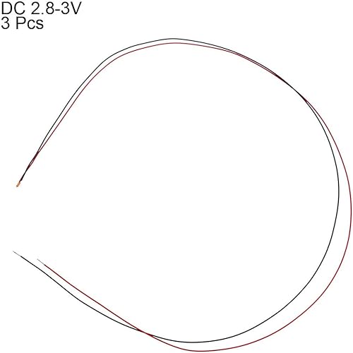Miniatura 2 de uxcell 3pcs precableado 0402 dispositivos montados en superficie blanca cálida LED diodo emisor de luz - DC 2.8-3V Micro soldado mini luz LED