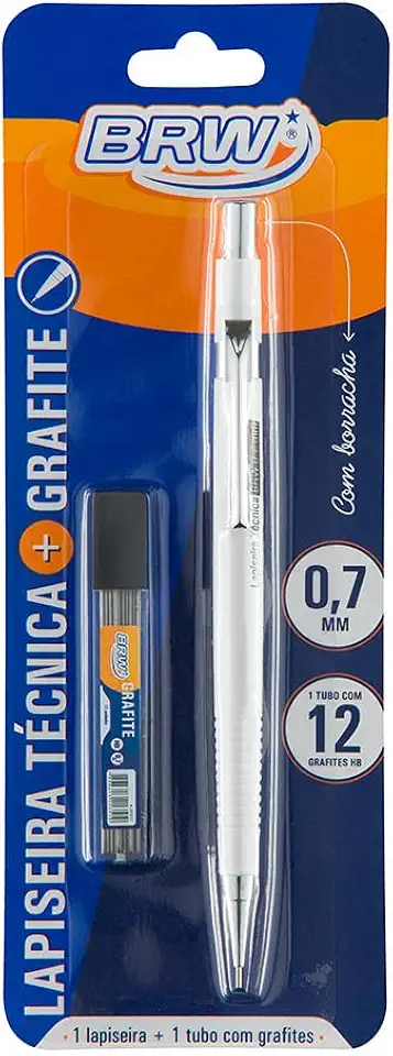 Lapiseira Técnica 0.7mm + Grafite Branca, BRW