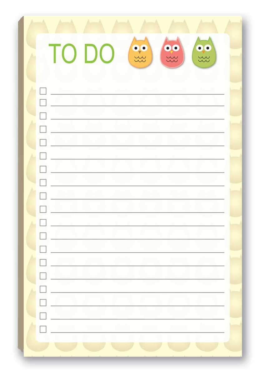Stonehouse Collection Owls To Do List Notepad with Magnet - 8.5" x 5.5" -Magnetic Notepad has 50 Sheets -Grocery, Shopping, Daily Tasks List (Owls)