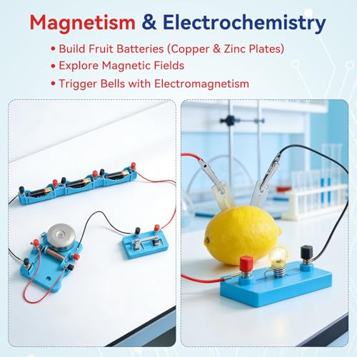Ransanx 79PCS Magnetic Science Kit for Kids 8-16 Years Old, STEM Science Electricity Magnet Experiment Kit with Magnetic Car, Hand Crank Generator, Physics Lab Circuit Board for Students Learning by Ransanx - Image 5