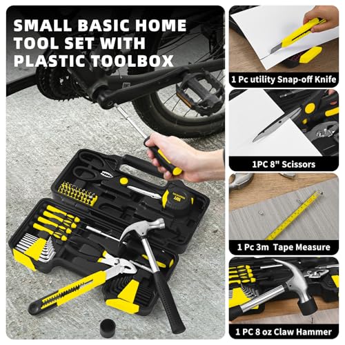 Image of 58-Piece Household Tool Set, Yellow Hand Kit With Storage Case (Pack of 2)