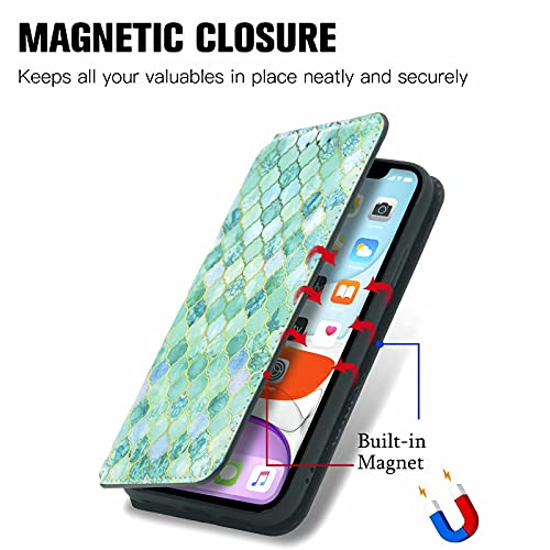 TYWZ RFID blokkeren creditcardhouders portemonnee geval voor Samsung Galaxy A22 4G, Folio PU lederen cover met modieus… - Afbeelding 3