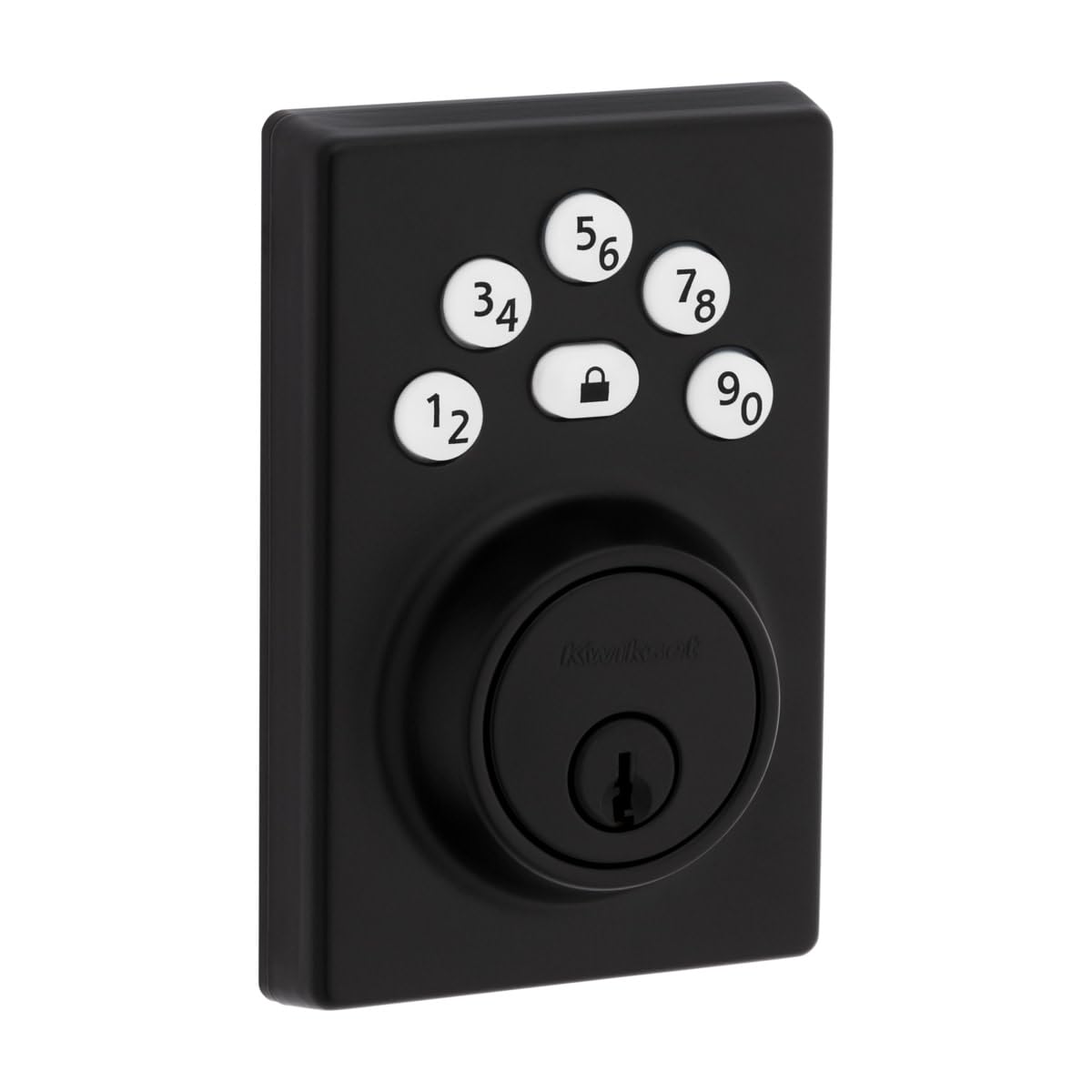 Kwikset9240CNT-514 Contemporary Powerbolt Electronic SmartCode Deadbolt with RCAL Latch and RCS Strike Matte Black Finish
