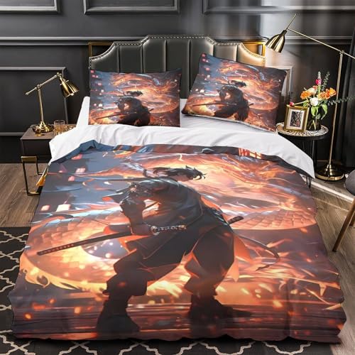 Housse de couette imprimé anime en microfibre premium pour lit double - 4