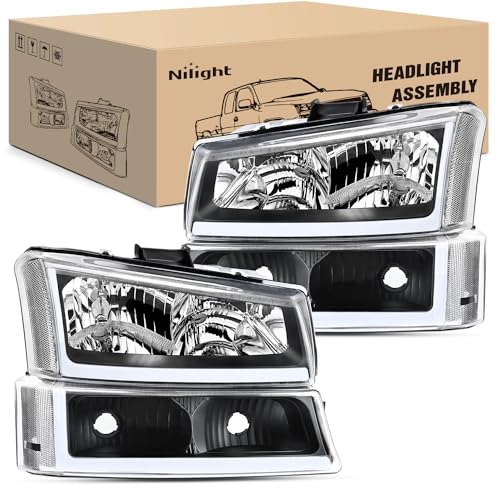 Image of Nilight Headlights Assembly LED DRL for Chevy Silverado Avalanche