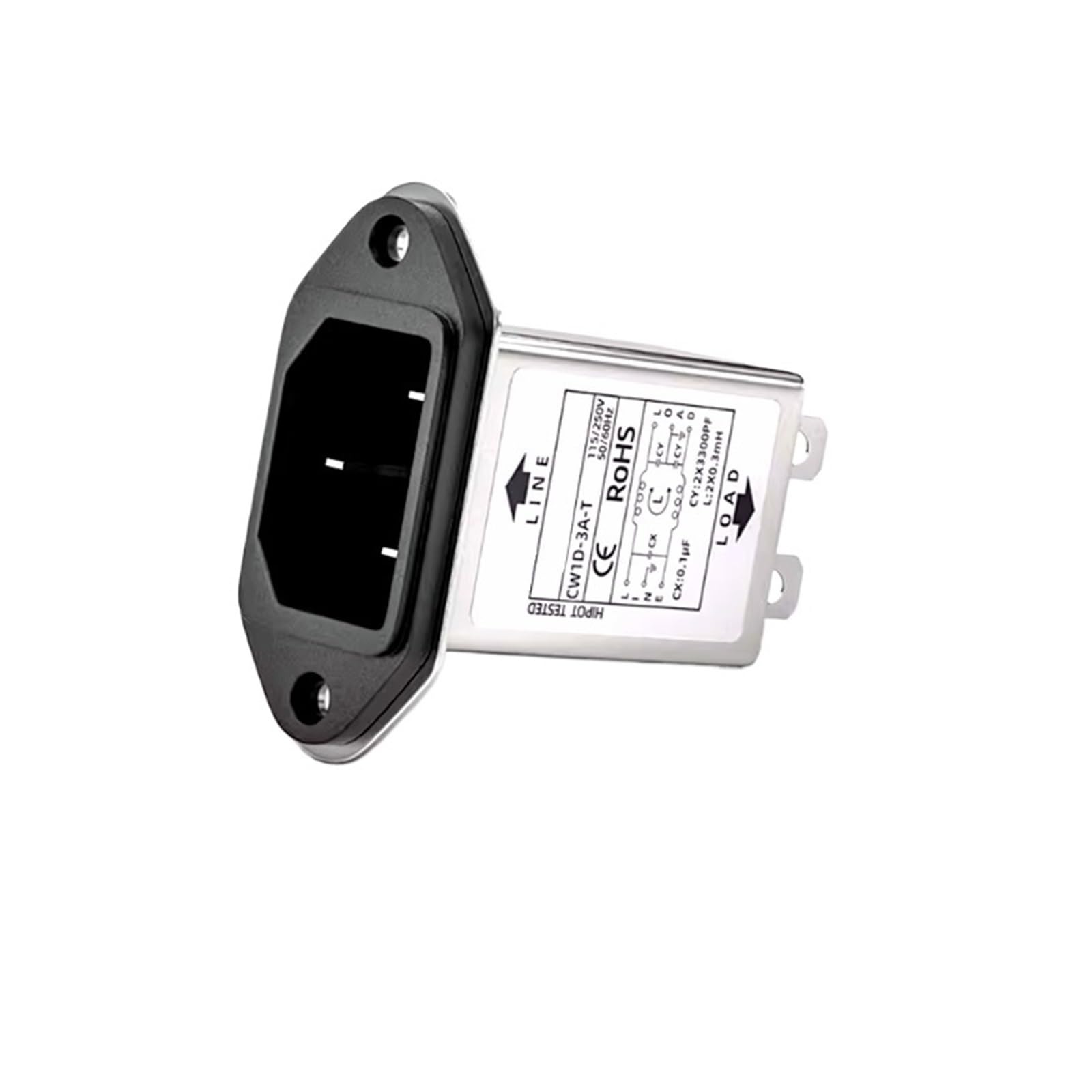 Filtre d'alimentation CW1D-10A-T stoppe les interférences et bruits secteur