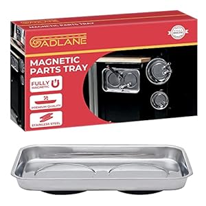 GADLANE Rectangle Magnetic Parts Tray Stainless Steel Dish Heavy Duty Nut & Bolt Sockets Screws Tools Holder Collector…