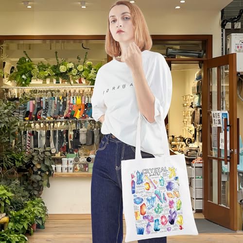 Bolso tipo tote con diseños de gemas y cristales para amantes de la geología y la cristaloterapia, regalo místico miniatura 7