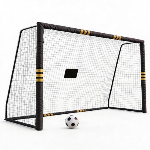8x5.3 Ft Metal Soccer Goal for Backyard, Weatherproof Net with Foam Padded Posts, Easy Assembly, Anti-Collision Design, Suitable for Adults and Kids