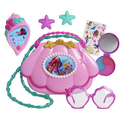Disney Junior Ariel Mer-Mazing Bag Set, Dress Up and Pretend Play, 8-Pieces Pink Toy Purse, Kids Toys for Ages 3 Up by Just Play