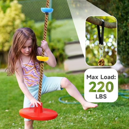 image for ZNCMRR Climbing Rope Tree Swing with Platforms and Disc Swing Seat Set