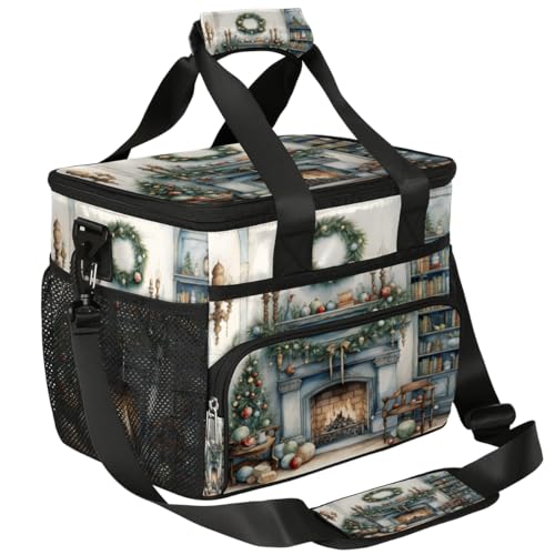 Insulated Picnic Backpack Lunch Box for Women Men Picnic Basket Tote Lunch Bag Picnic Bag Portable Lunch Bags for Picnic, Beach, Work, Trip,Office, Camp Fireplace New Year