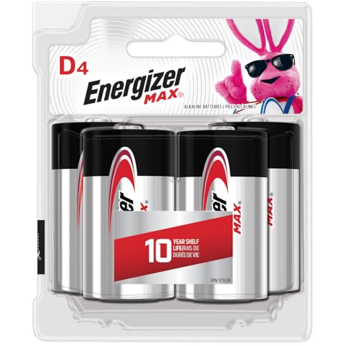 Energizer MAX D Batteries (4 Pack), D Cell Alkaline Batteries