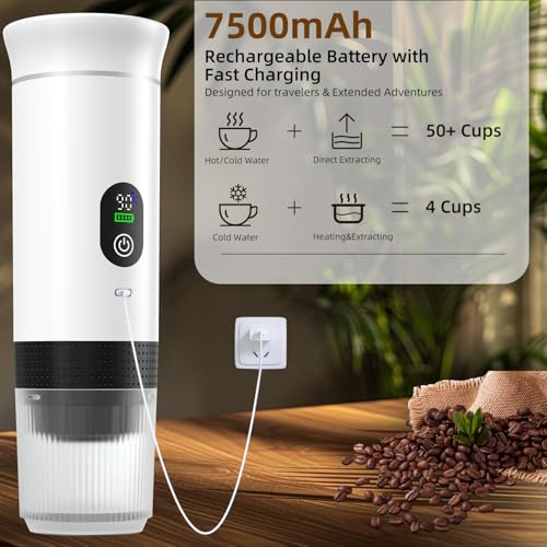 Swiitaey Portable Coffee Maker Espresso Machine, Camping coffee makers for travel, Car Coffee Maker Self-Heating with USB-C,Mini Battery Portable espresso maker machine With Ground Coffee & NS Capsule by Swiitaey - Image 5