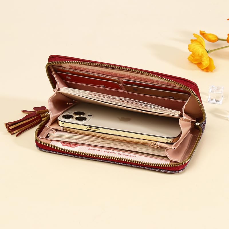 Wallets for Women Multi Card Holder Wallet Clutch Wallet Card Holder Organizer Ladies Purse with Wrist Strap Purse2