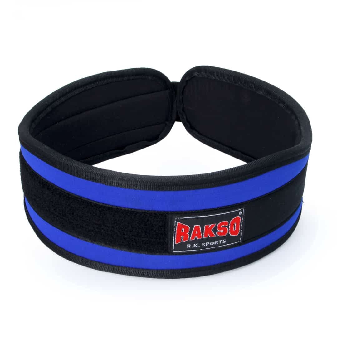 RAKSO 856 BLUE 4 Inches Unisex Weightlifting Gym Belt FOR MEN WOMEN BOYS GIRL with PU-Foam Padded Comfort for Fitness Workout| Moisture Wicking Lining | Washable Fabric | Hook & Loop Closure (36)-image-32