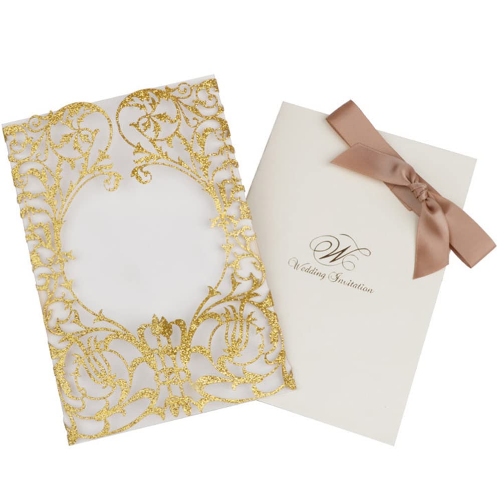 Invitation Mariage 20 Pcs Faire-Part De Mariage Blanc, Laser Invites Mariage Avec Feuilles Cartes Laser Avec Enveloppes