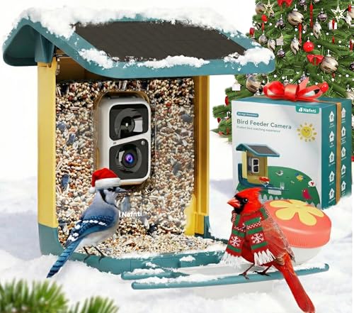 Bird Feeder with Camera, Support 2.4GHz/5GHz, 2K Live Steam for Outdoor, 1.8L Large Capacity, AI Identify Auto Capture Videos, Camera Bird Feeders for Outside, Ideal Gift for BirdLovers (Dark Blue)
