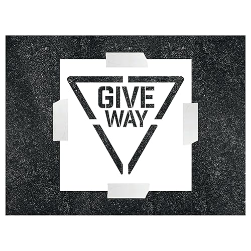 Pochoir GIVE WAY 400 x 400 mm de sécurité routière en plastique