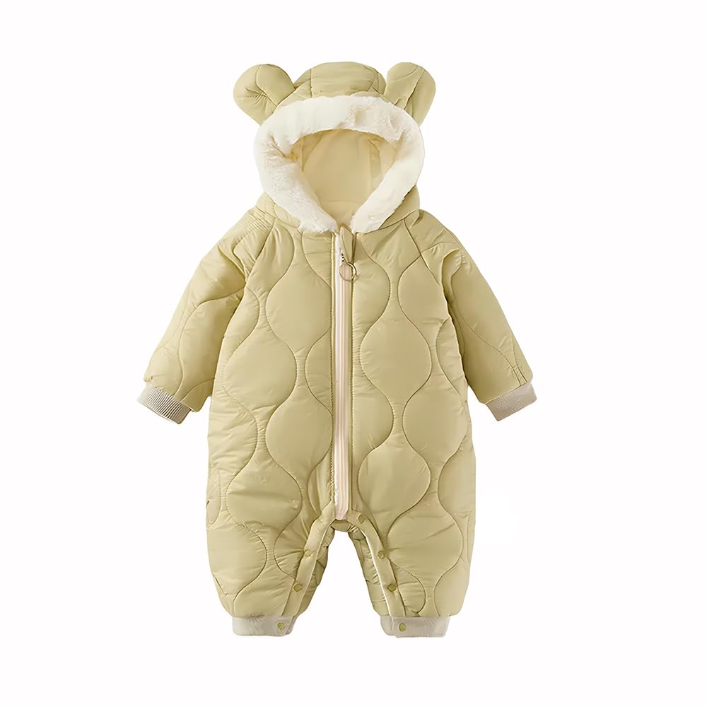 JiAmy Tuta invernale per neonati, tutina da neve, abbigliamento caldo, con cappuccio, per bambini, per autunno e inverno, 3-18 mesi