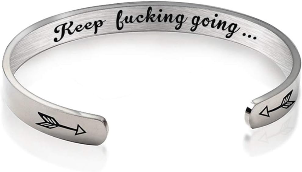 Jude Jewelers 6mm Width Stainless Steel Inspirational Encouragement Graduation School Open Cuff Bangle Bracelet