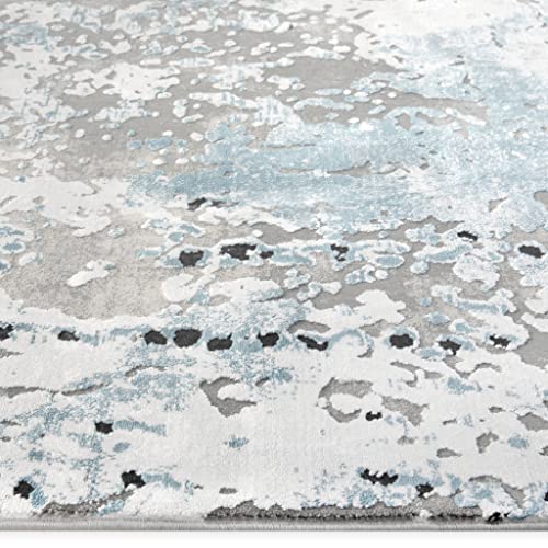 Tapis rectangulaire Metis bleu 080 x 150 cm petite taille entrée