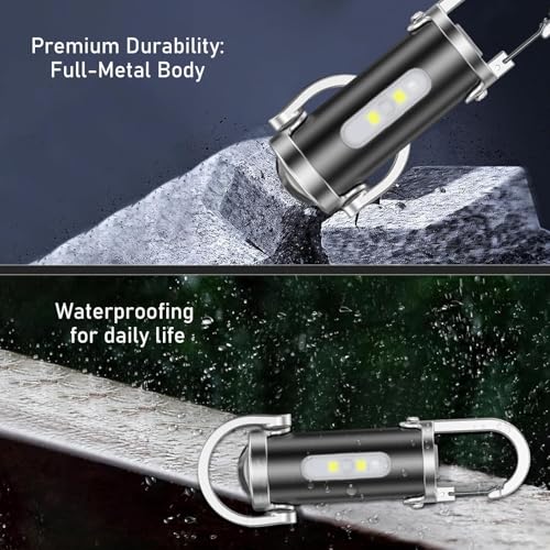 TaimeiMao Superhelle Mini-Schlüsselanhänger, Superhelle Mini Led Taschenlampe,1200 Lumen 6 Modi LED Licht, Für Haushalt Outdoorarbeit Reisen Camping