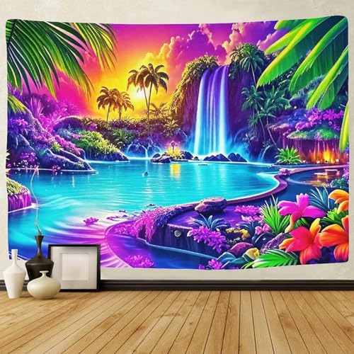 Tenture 3D cascade pour cacher un mur et décorer une chambre de garçon