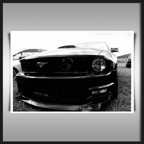 FORD MUSTANG BLACK A2 CANVAS ART PRINT