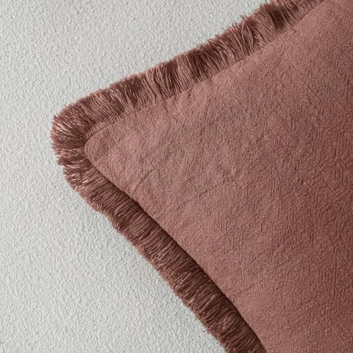 Image of MIULEE Linen Decorative Fall Euro Throw Pillow Covers Autumn Glaze 22x22